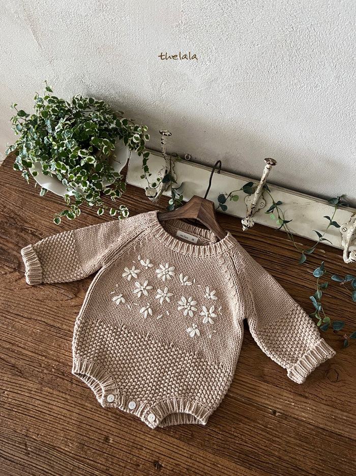 THE LALA Embroidered Sweater Bodysuit