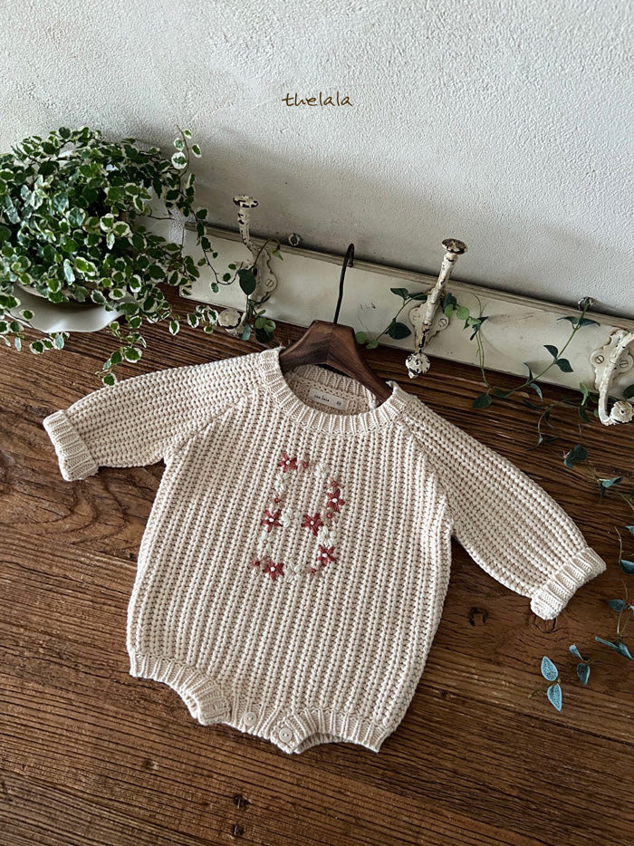 THE LALA Embroidered Sweater Bodysuit