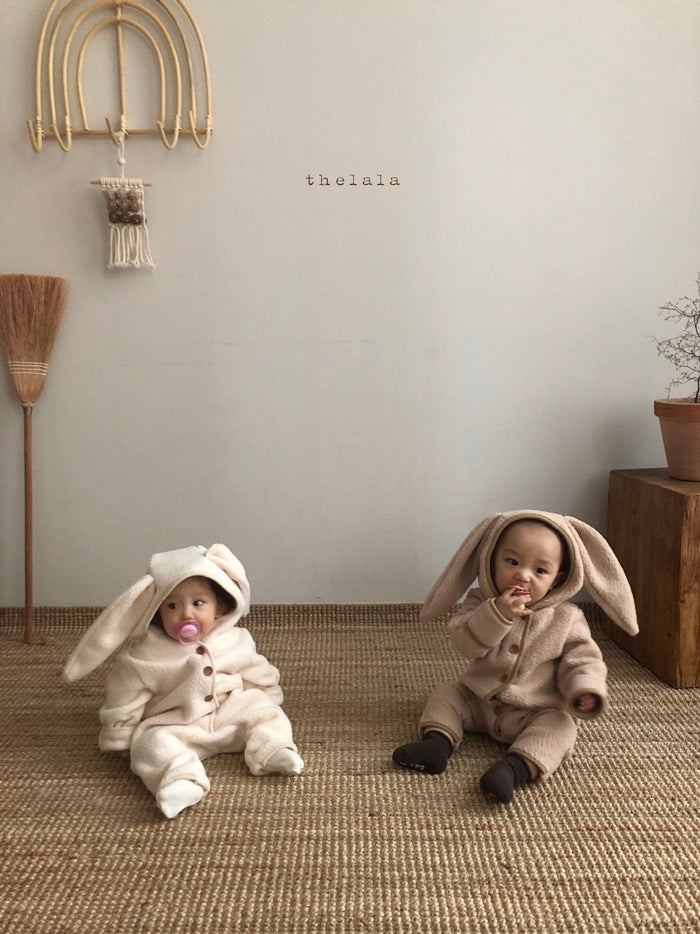 THE LALA Bunny Ear Hooded Winter Jumpsuit