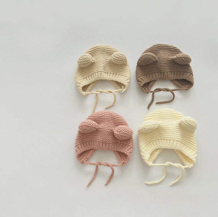 MISO Knitted Bear Ear Bonnet